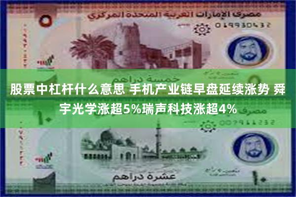 股票中杠杆什么意思 手机产业链早盘延续涨势 舜宇光学涨超5%瑞声科技涨超4%