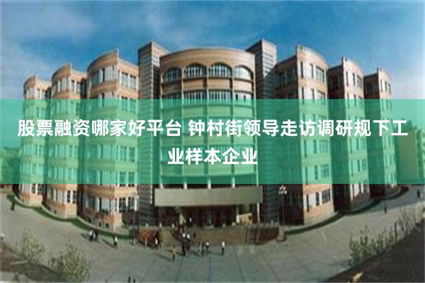 股票融资哪家好平台 钟村街领导走访调研规下工业样本企业