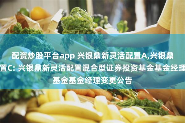 配资炒股平台app 兴银鼎新灵活配置A,兴银鼎新灵活配置C: 兴银鼎新灵活配置混合型证券投资基金基金经理变更公告